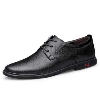 Pravega usnja čevlji Moški Obleko obutev Poslovna pisarna čevlji Črni formalno čevlji za moške čevlje, usnje zapatos de hombre